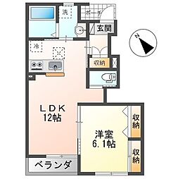 仮)元吉田町新築アパート 1LDKの間取図画像