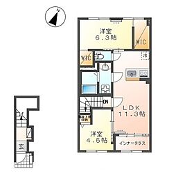 limone (リモーネ) 2LDKの間取図画像