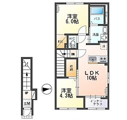 カームハウス (Calm House) 2LDKの間取図画像