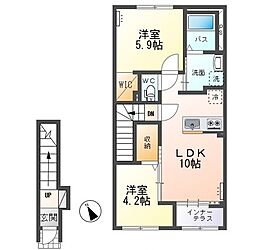 仮)水戸市笠原町新築アパート 2LDKの間取図画像