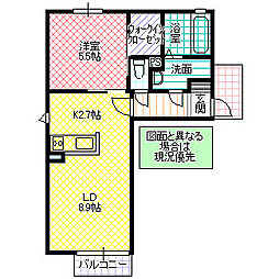 T'sガーデン 1LDKの間取図画像