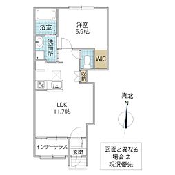 ベリーベル(Very Belle) 1LDKの間取図画像