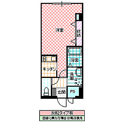 グラン・ラヴィーヌ 1Kの間取図画像