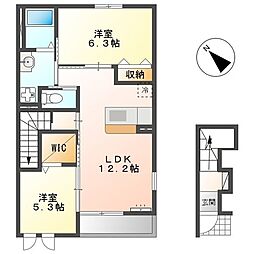 メルヴェーユ 2LDKの間取図画像