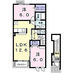 ヴェルーデ 2LDKの間取図画像