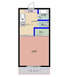 シャルマン・シャンブル 1Kの間取図画像