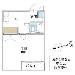 セルペント 1Kの間取図画像