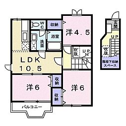 メゾンクレールB 3LDKの間取図画像