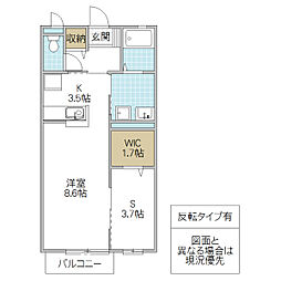 フィカーサG 1LDKの間取図画像