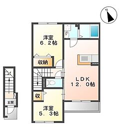 フルラージュ 2LDKの間取図画像