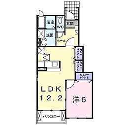エアリーヒルiB 1LDKの間取図画像