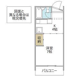 グレースタワー城南 1Kの間取図画像