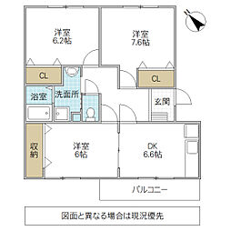 メゾンプルミエール4 3DKの間取図画像
