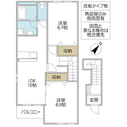 アヴァンティ 2LDKの間取図画像
