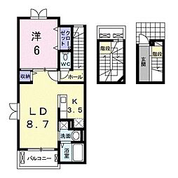 グランジェロ 1LDKの間取図画像