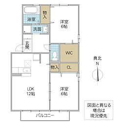 ロイヤルガーデンカーサハラE棟 2LDKの間取図画像