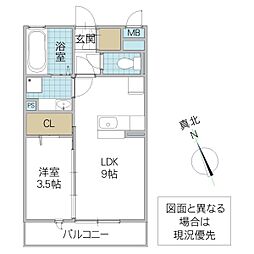 サンローズ 1LDKの間取図画像