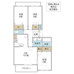 アイレックス備前町 3LDKの間取図画像