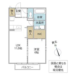 DearStage2 1LDKの間取図画像