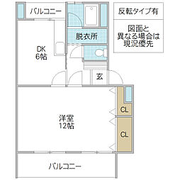 東大島マンション 1DKの間取図画像