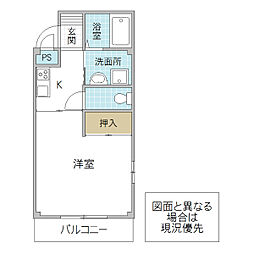 メゾネット・カイセイ2 1Kの間取図画像