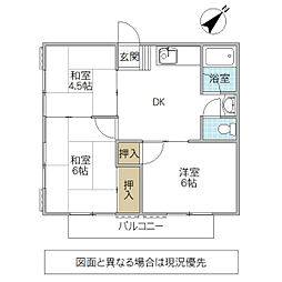 ファミリーハイムB 3DKの間取図画像