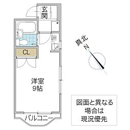 トキワビル ワンルームの間取図画像