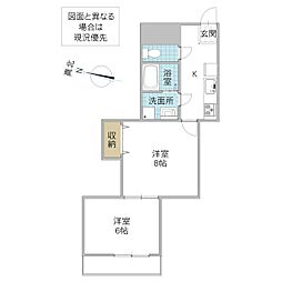 龍ハウス 2Kの間取図画像