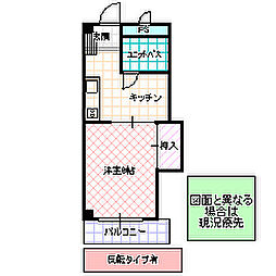 シエル西大島 1Kの間取図画像