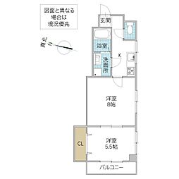 龍ハウス 2Kの間取図画像