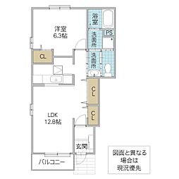 メゾン・ドリカム5 1LDKの間取図画像