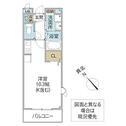 アグレイア ワンルームの間取図画像