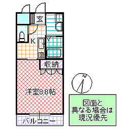 アーバン・ヒルズ 1Kの間取図画像