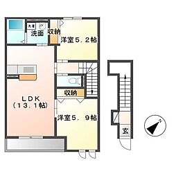 ラ・レコルト 2LDKの間取図画像
