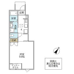 Prendre 1Kの間取図画像