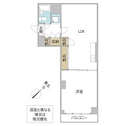 レスカールマンション 1LDKの間取図画像