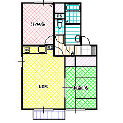 メゾン・ド・コート 2LDKの間取図画像