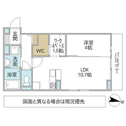 ハルメゾン三の丸 1SLDKの間取図画像