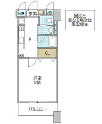 フォーライフネオ水戸 1Kの間取図画像