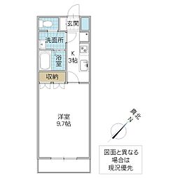 グリーンビューハイム 1Kの間取図画像