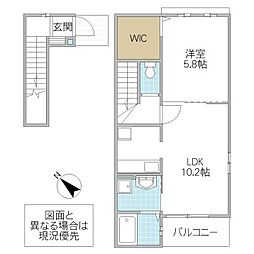 メルベイユ 1LDKの間取図画像
