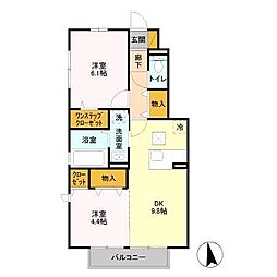 ファセリアB 2DKの間取図画像