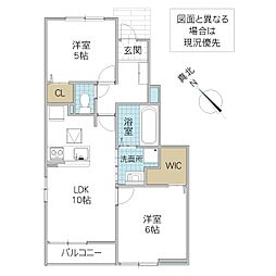 ニューライズOTSUNA B 2LDKの間取図画像