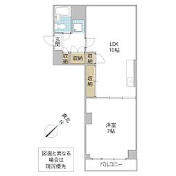 レスカールマンション 1LDKの間取図画像