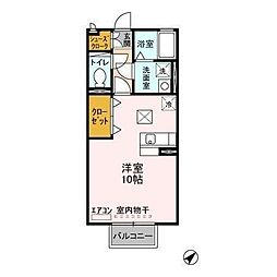 メゾンボナールB ワンルームの間取図画像