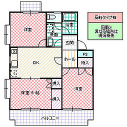 キャッスル葉山 3DKの間取図画像