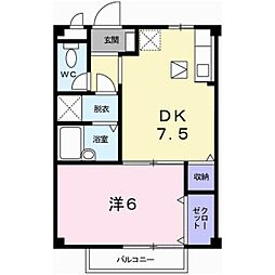セントラルシティ2 1DKの間取図画像