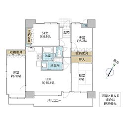 サーパス末広町 1201号室 4LDKの間取り