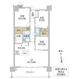 サーパス水戸駅南平和公園 3LDKの間取図画像