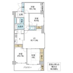 サーパス元吉田第2 4LDKの間取図画像